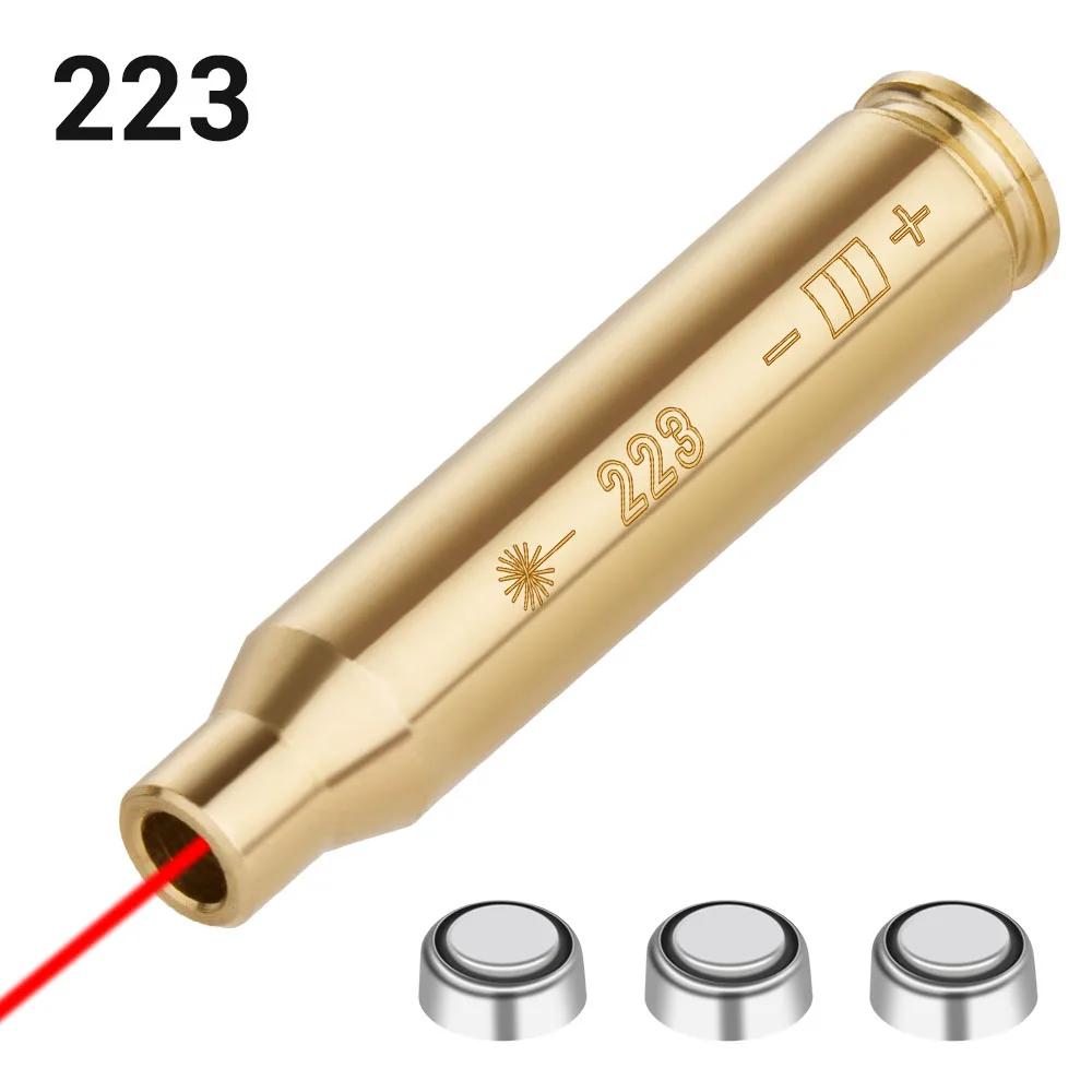 Tactical Red Laser Bore Sighter Training Bullet Brass Boresighter Caliber 12GA .223 .303 300WIN 6.5x55 7mm 8mm 9.3x62 Snap Caps 5